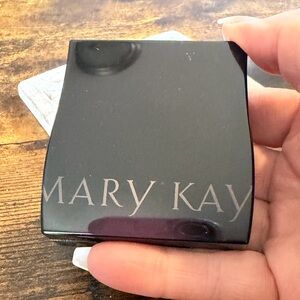 Mary Kay Black Compact Makeup Case with Silver Logo